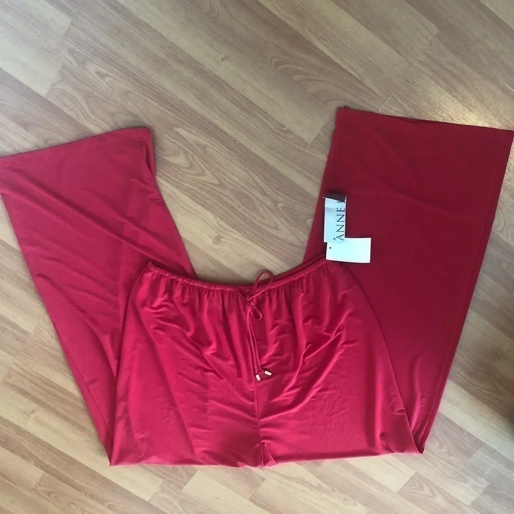 NWT Anne Klein Red Beach Coverup pants